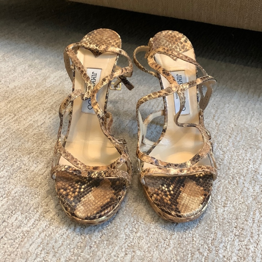 Snake skin pumps